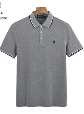 保罗彼得夏季男士polo衫t恤翻领时尚宽松刺绣潮流短袖NACB96000
