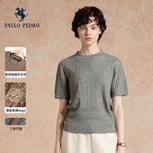 保罗彼得秋季 T恤毛衣UKECZ00011 女打底显瘦纯色短袖 新款 针织衫