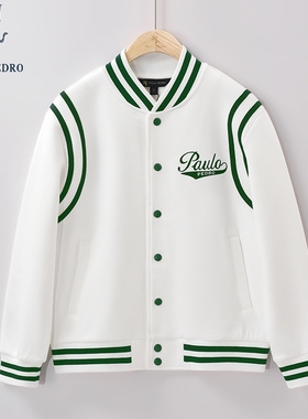 保罗彼得春秋新款女士长袖棒球服卫衣短外套学院风女装BWEA74010