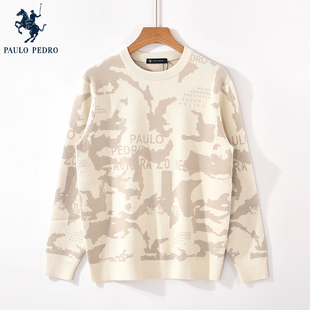 保罗彼得春秋冬新款男长袖毛衣针织衫圆领宽松百搭上衣HYDC49360