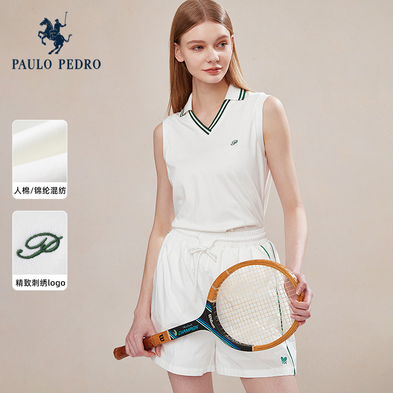 保罗彼得2025夏新女士无袖POLO衫T恤翻领专柜同款休闲BWEB44250,女装/女士精品,POLO衫,淘宝优惠券,粉丝福利购,淘宝优惠卷