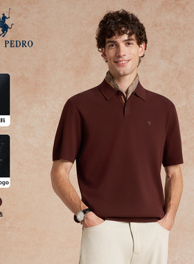 保罗彼得2025秋季新款男短袖针织polo衫休闲五分袖T恤MLECZ00491