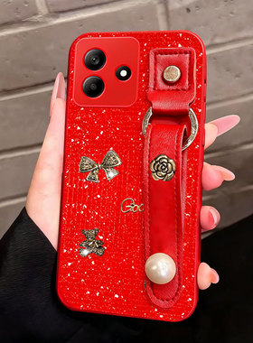 2026马年红色新款腕带适用Redmi红米Note14手机壳防摔9 4G保护套10 全包14C新品14R冬天12喜庆2软8硅胶10X