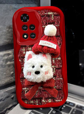 2025红色新年毛绒适用Redmi红米Note11 5G手机壳冬天K70喜庆k60外壳K70E针织12+保护套12蛇年12春节k40过年