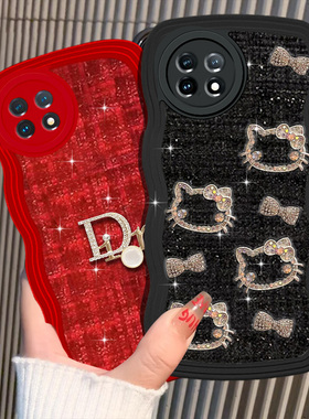 红色新年针织布艺小香风适用oneplus一加11手机壳蛇年9R本命年9保护套AcePro冬天11R小小众10T外壳Ace2V春节