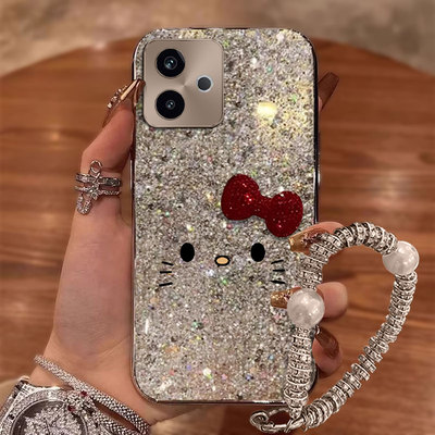 爆闪凯蒂猫适用realme真我GT6手机壳外壳5女款7/2025年Pro网红V60pro保护套V13高级感防摔7Pro全包V60新款