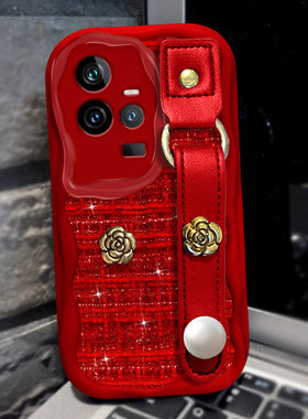 红色针织新年本命年适用iQOO11手机壳女款Z1保护套Y70s喜庆11Pro新款Y31s布艺7全包Y76S春节S7e蛇年6SE冬天12