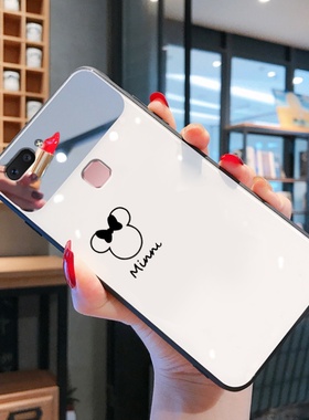 玻璃镜面情侣白色适用vivoX20手机壳女生X20A男款X20PLUS壳女最新新款网红x21a男x21i外壳ia女款vovo夏天vovi