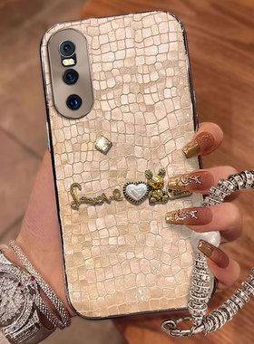 镀银直边鳄鱼纹适用VivoX27手机壳高端Y52S小众S17PRO外壳VivoX50+新品VivoX23防摔nex3保护套Y200i高级感X80