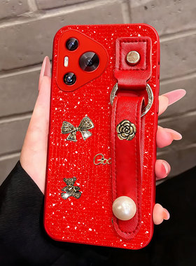 2026马年红色新款腕带适用华为pura80手机壳冬天6 4G春节MATE40高级感11软P70Art硅胶5pro过年14pro名媛P40