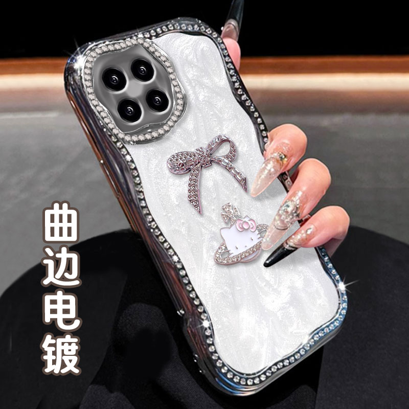 电镀奶油镶钻珠光白，不掉钻，不掉漆
