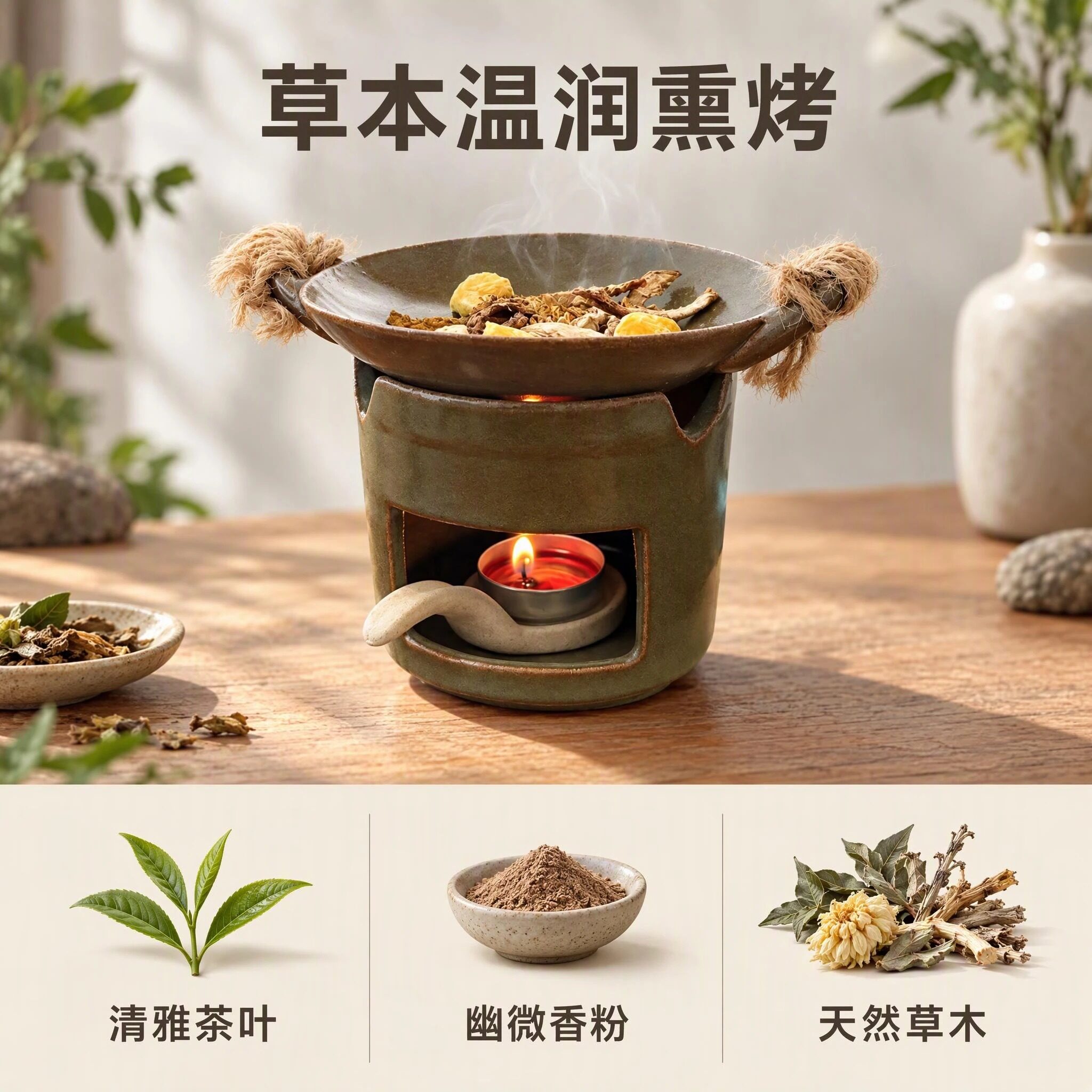 耐干烧陶瓷香薰炉草本植物