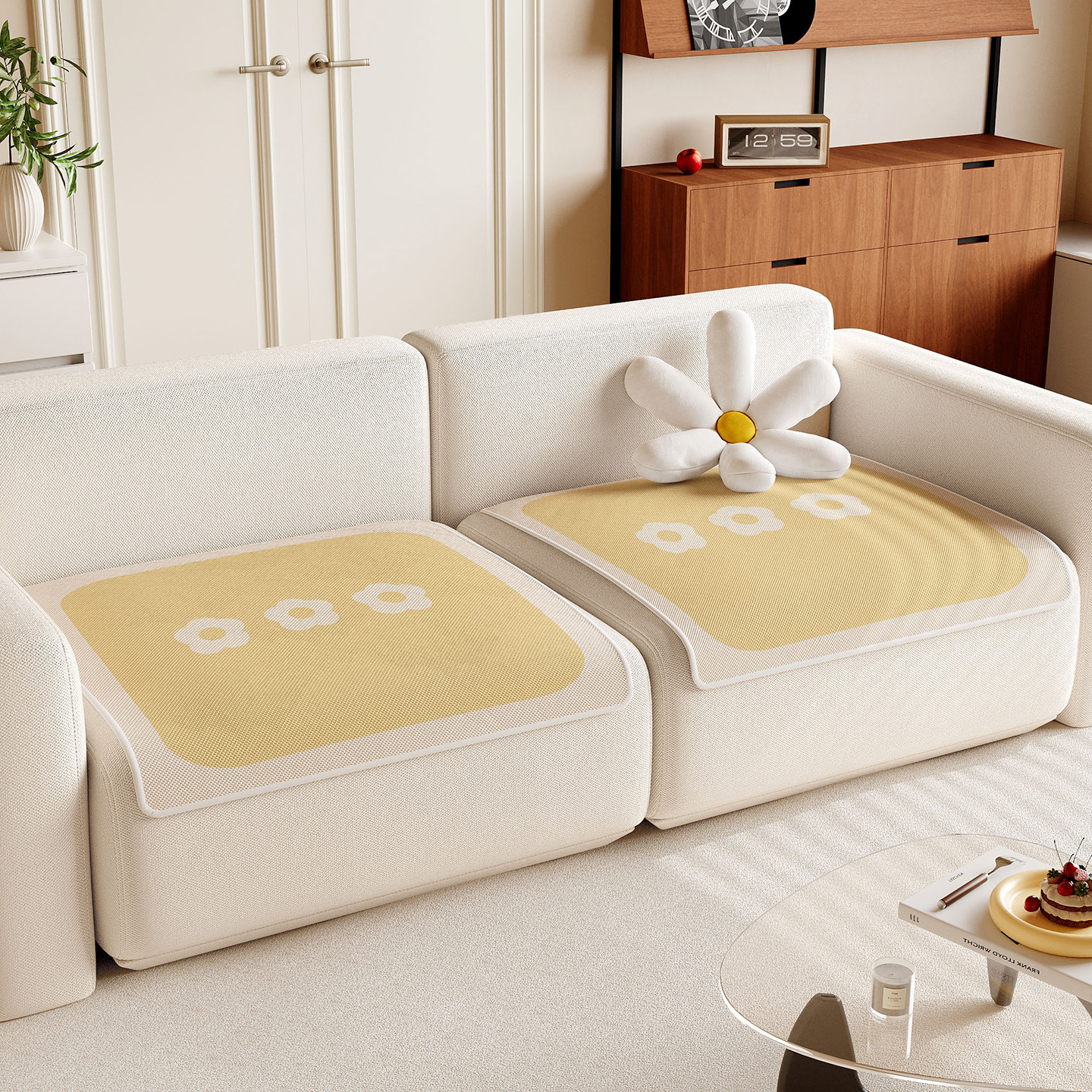 冰丝沙发垫夏季新款分片式单人位防滑坐垫客厅高级感一片式坐椅垫