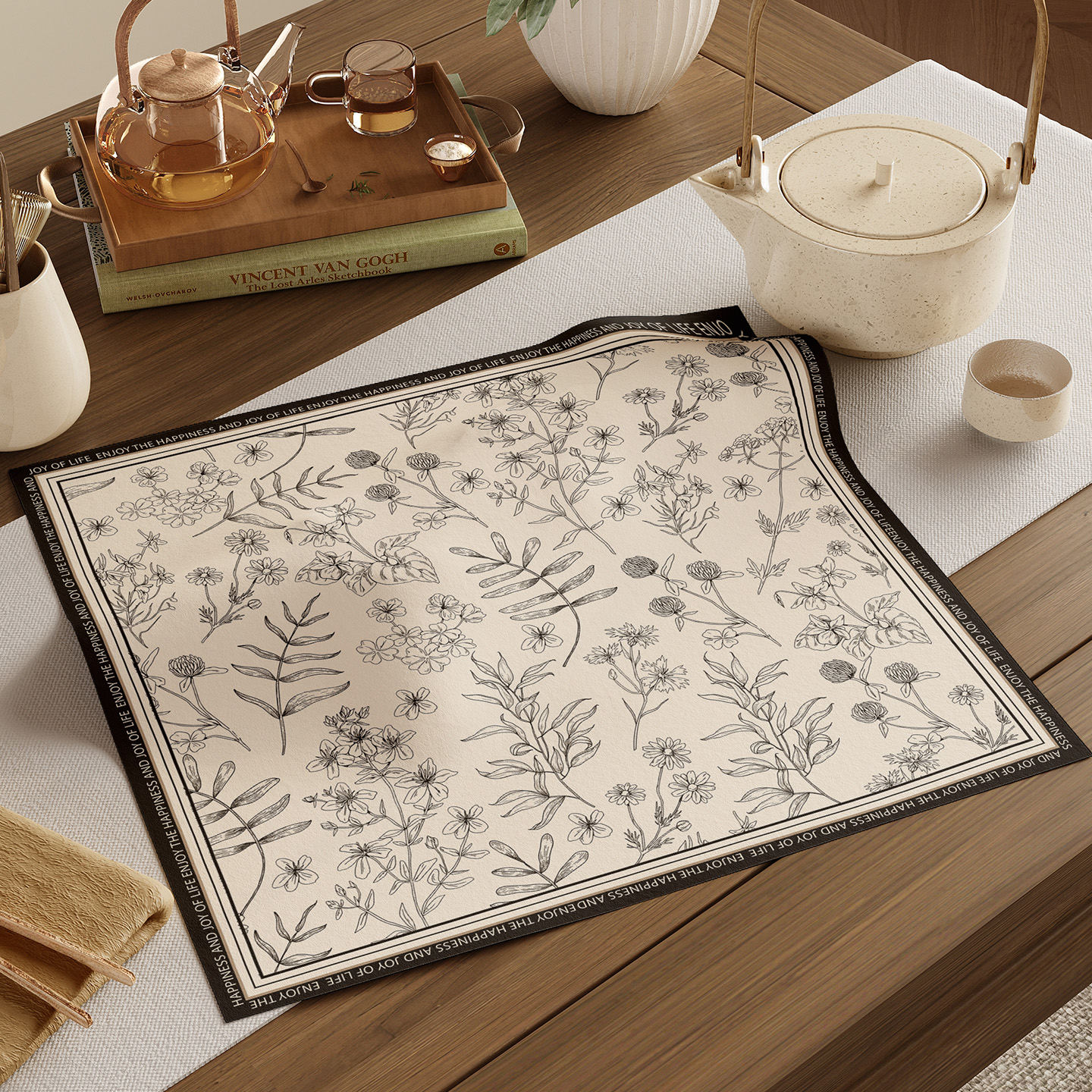 茶盘盖巾家用茶具遮灰小方巾