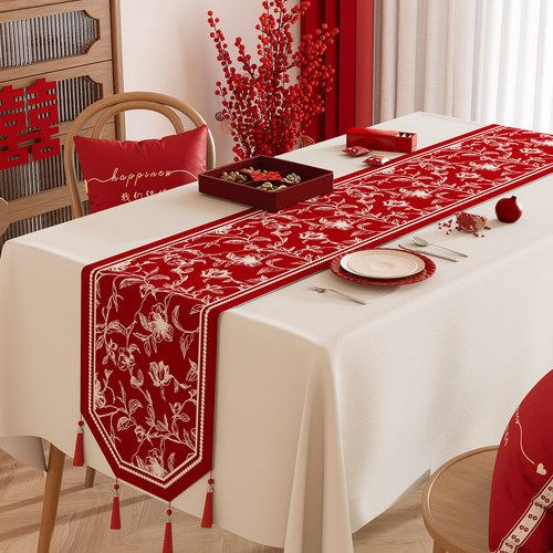 结婚桌旗新婚喜庆装饰长条桌旗布