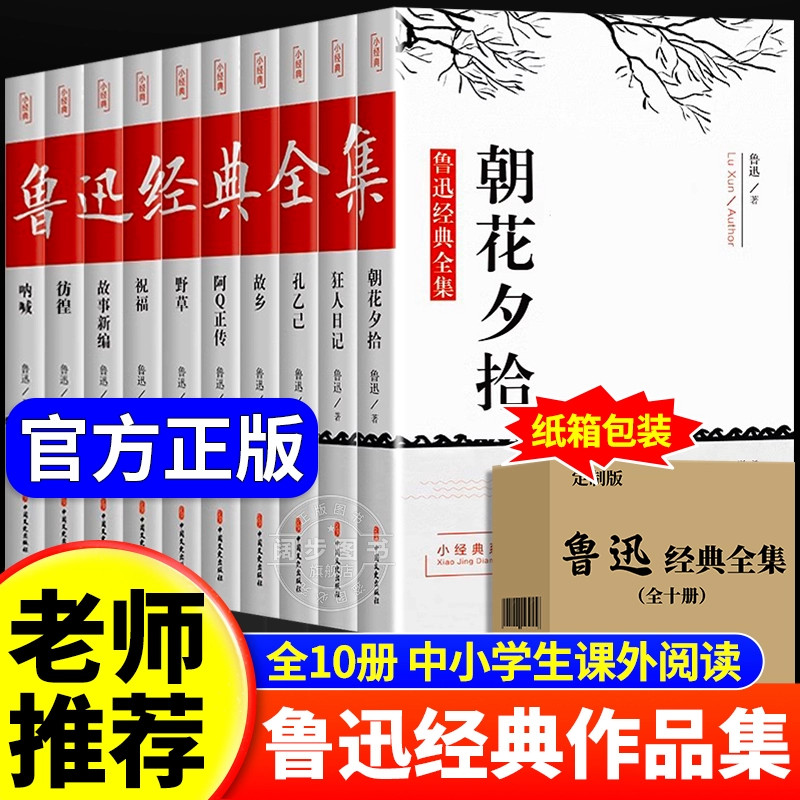 鲁迅经典作品全集全套10册正版六七年级必读的课外书中小学生阅读散文作品朝花夕拾狂人日记故乡野草呐喊彷徨阿Q正传小说集杂文集