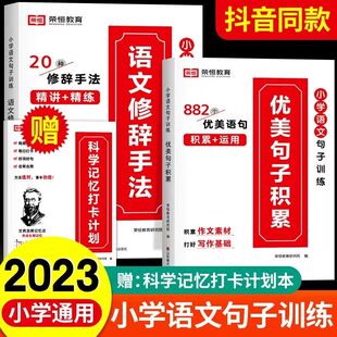 小学生语文优美句子积累句式强化训练1-6年级通用好词好句好段每日一读优美句子积累仿写扩写扩展比喻拟人排比句扩句法作文专项