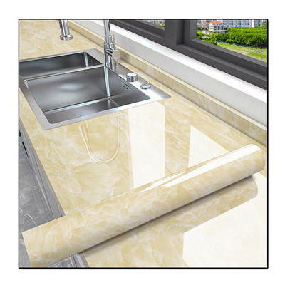 【厨房防油贴纸】黄色大理石贴膜