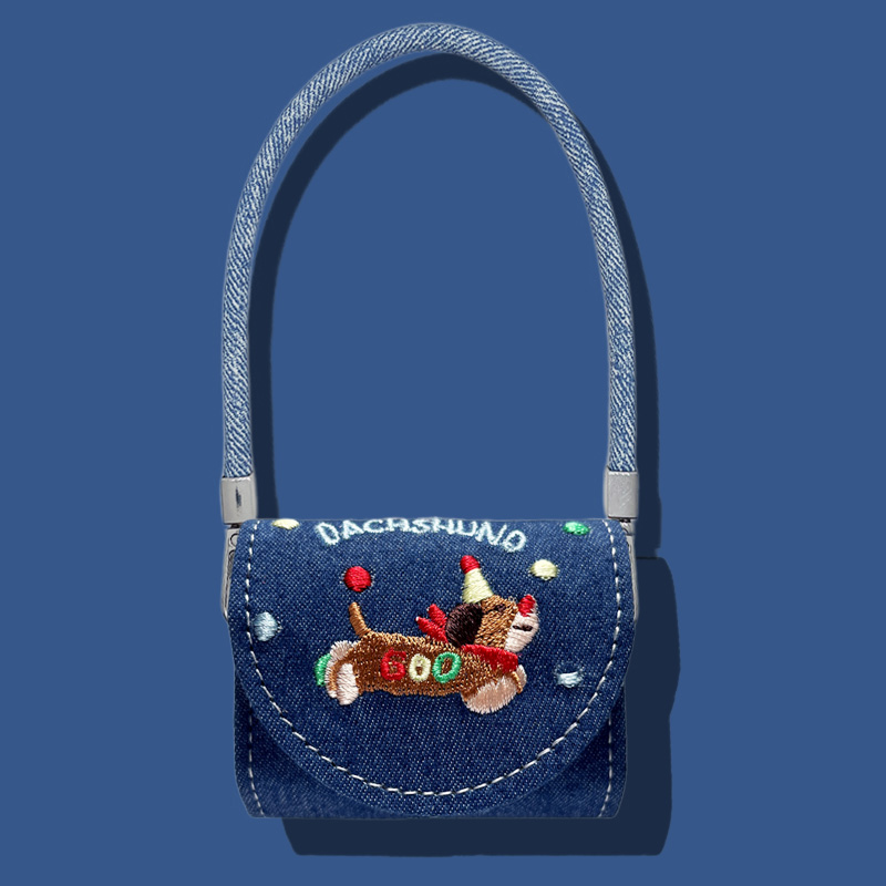 适用于Sanag塞那s6spro保护套s7s保护壳赛那s6s蓝牙耳机套Ai一体式全包连体软壳塞纳S7S耳机壳盒牛仔布小狗