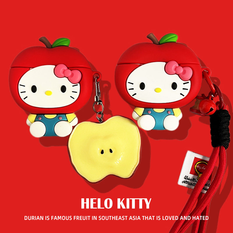 红苹果Kitty猫适用小米buds5保护套红米Redmibuds8pro蓝牙耳机壳buds6pro耳机套buds8青春版卡通buds5pro盒软