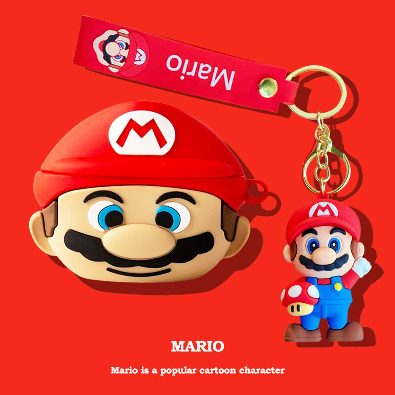 适用airpodspro2保护套airpods4保护壳3三代aipods苹果蓝牙耳机套airpod盒ipod软壳四pro2二代硅胶马里奥挂饰