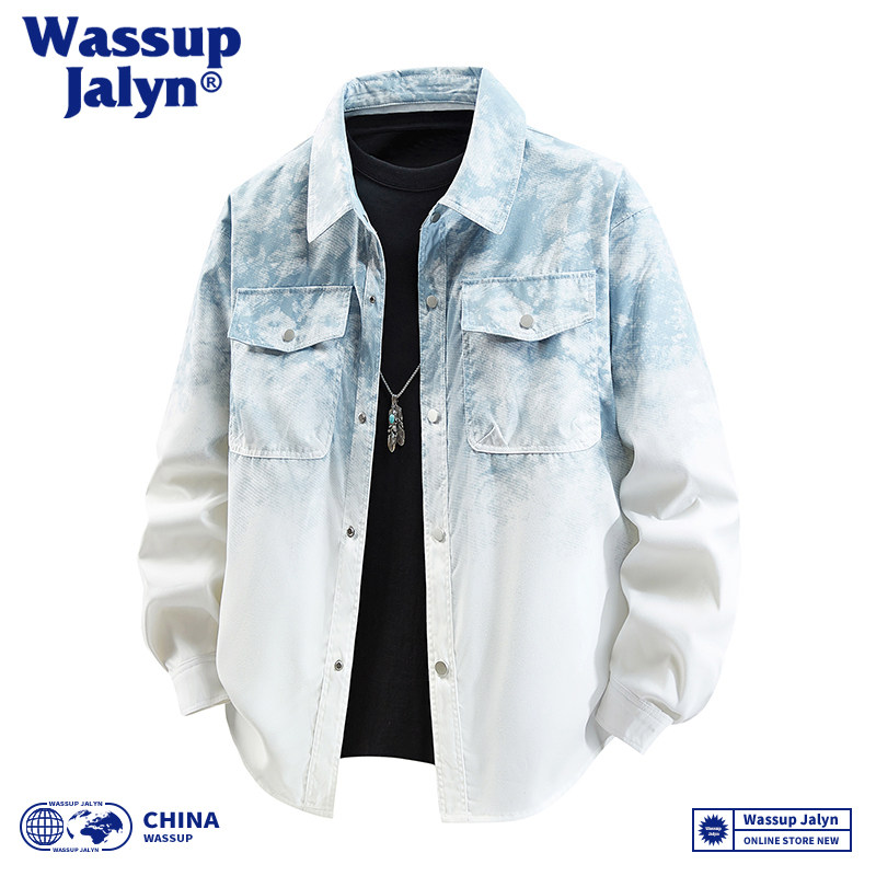 WASSUPJALYN扎染渐变牛仔衬衫