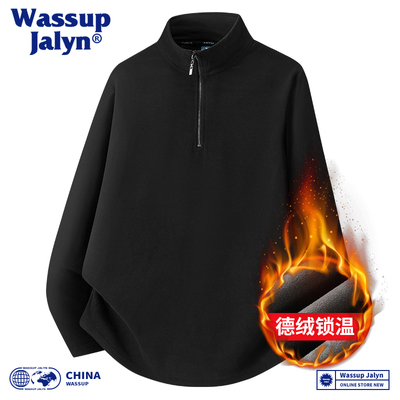 WASSUPJALYN摇粒绒卫衣男士