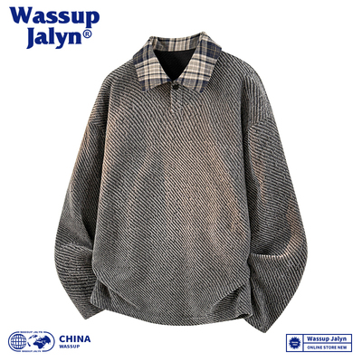 WASSUPJALYN千鸟格polo衫卫衣