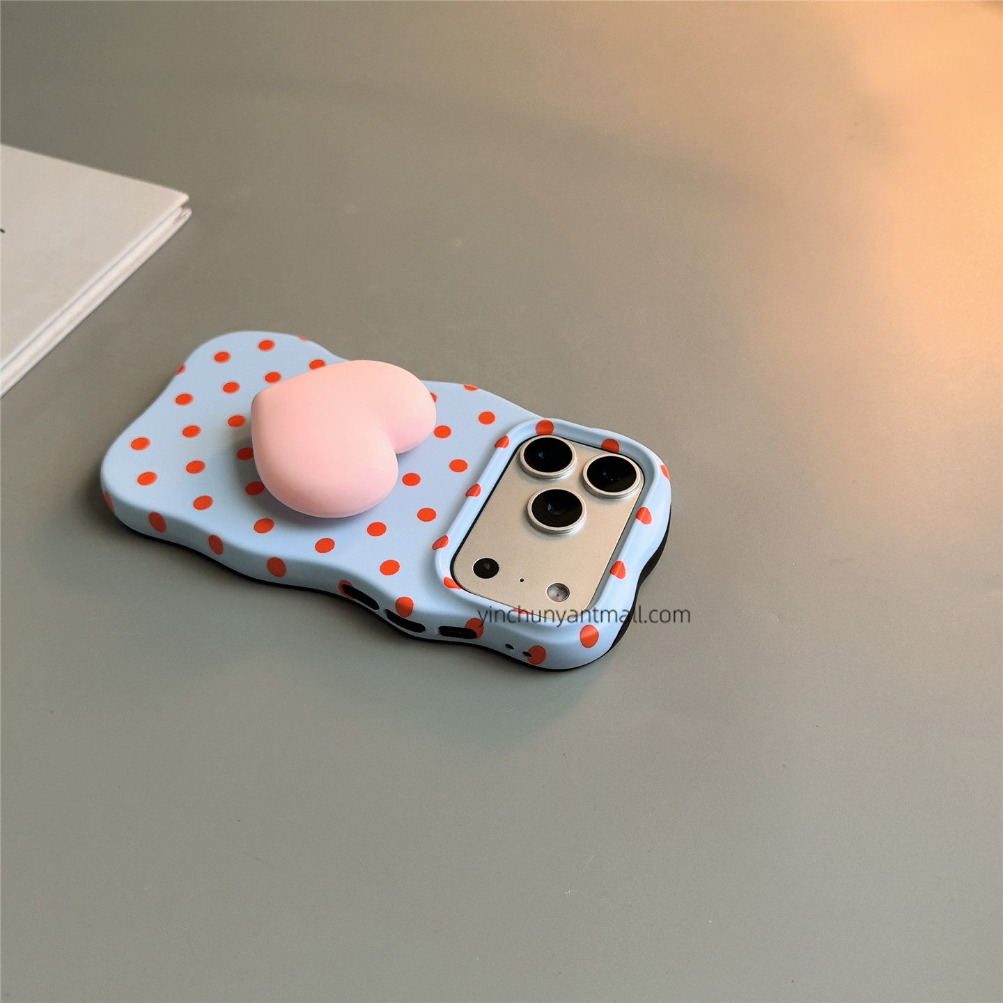 天蓝红波点波浪边适用苹果17手机壳16Pro磨砂15pro卡通16可爱iPhone15防摔14新款17pro全包16promax男女