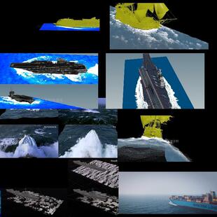 Houdini20新版本舰船航行合集包工程 精品工程7组  Fd工作室出品