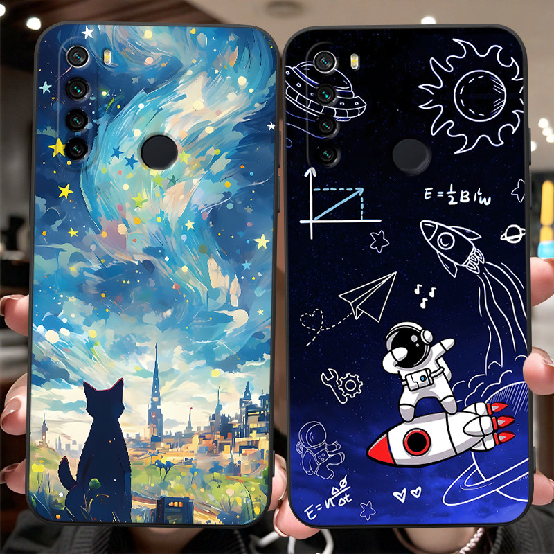 秋昊适用于红米note8手机壳m1908c3je镜头全包红迷note8素描涂鸦redmi保护硅胶套hongmi note8一体防摔防水女