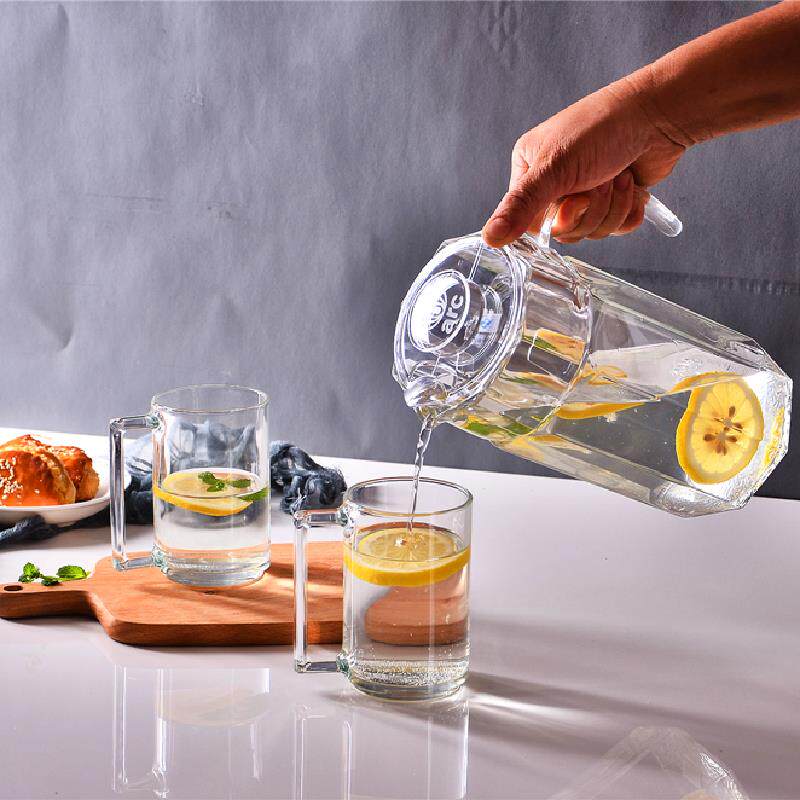 乐美雅耐高温大容量玻璃冷水壶扎壶耐热八角壶家用凉水壶棱镜壶