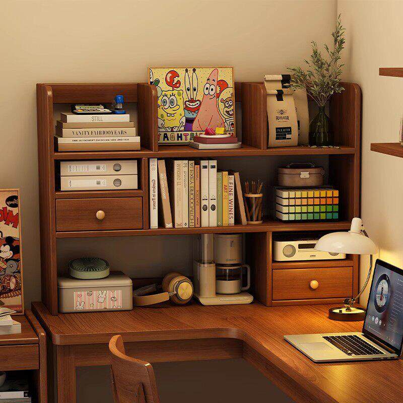 书架桌面置物架办公室桌上工位简易收纳储物柜书桌上立式多层书柜