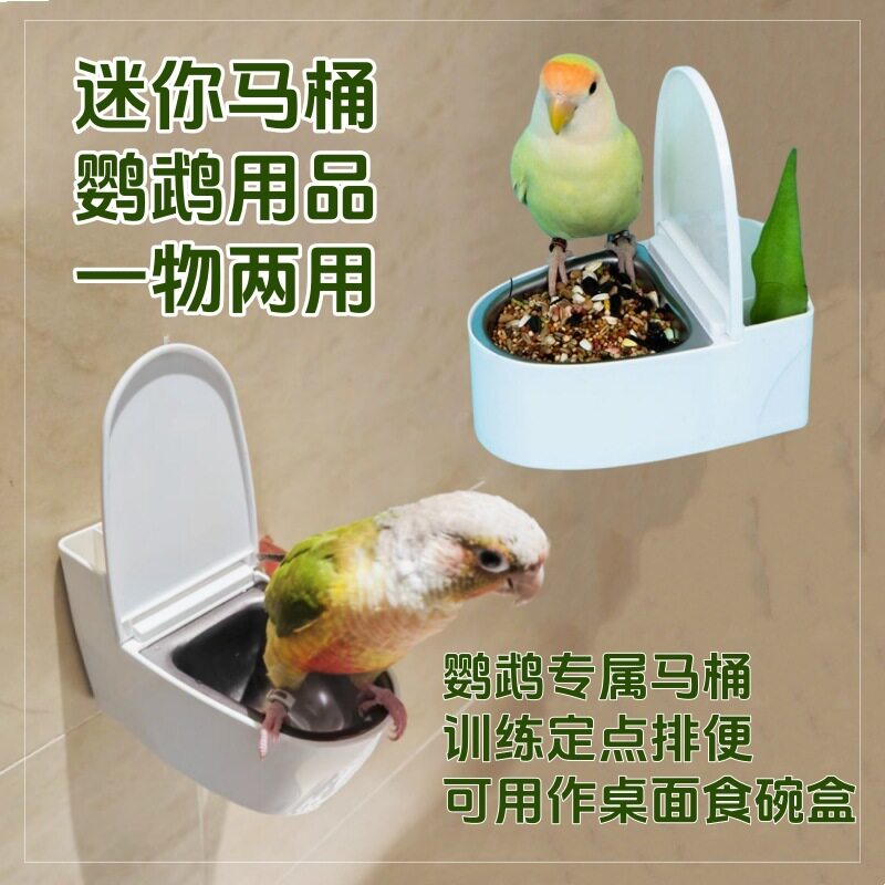 鹦鹉定点排便站架拉屎训练互动神器马桶食盒牡丹小太阳手养鸟厕所图片