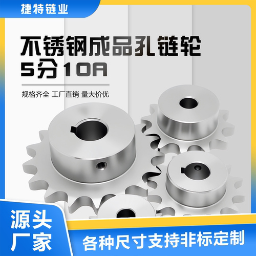 5分10A不锈钢成品孔链轮10/12/14/15/16/17/18/19/20齿轮链轮定制