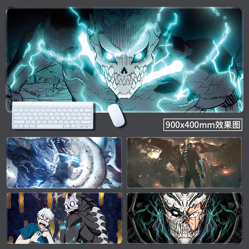 怪兽8号鼠标垫超大动漫游电竞戏二次元家用办公键盘垫耐脏厚桌垫