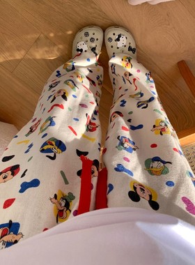 WALKING可爱米奇纯棉睡裤女2025年春秋季卡通柔软亲肤遛弯家居裤