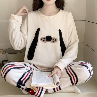 半边绒2025新款保暖家居服可外穿