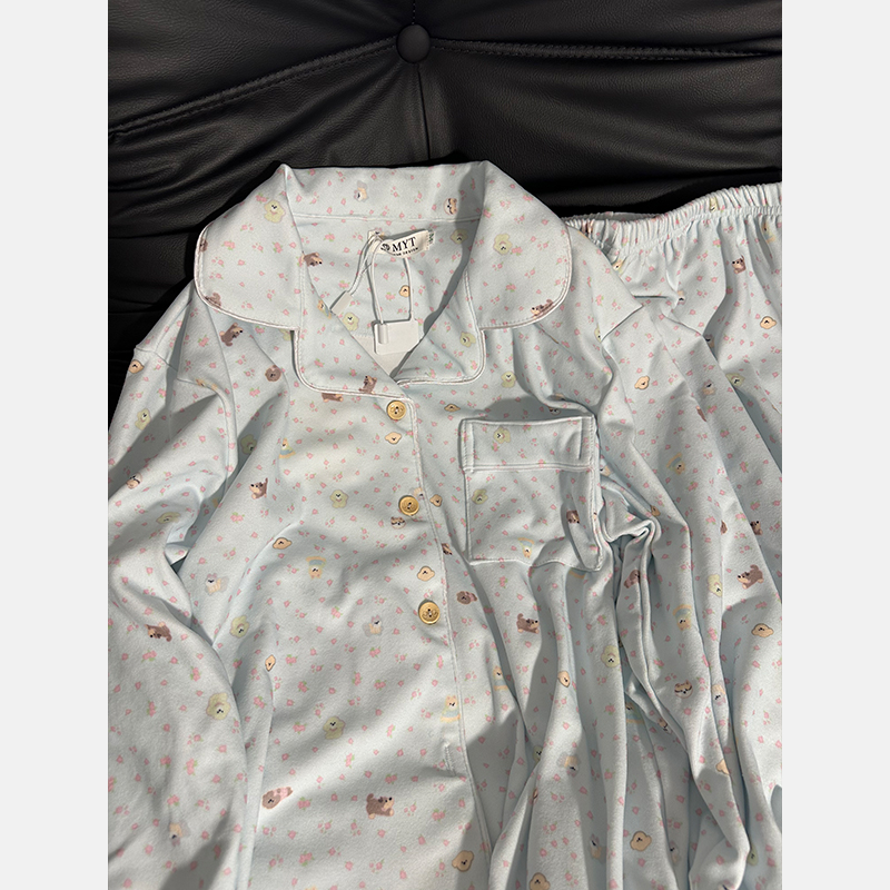 保暖德绒卡通碎花小狗可爱睡衣