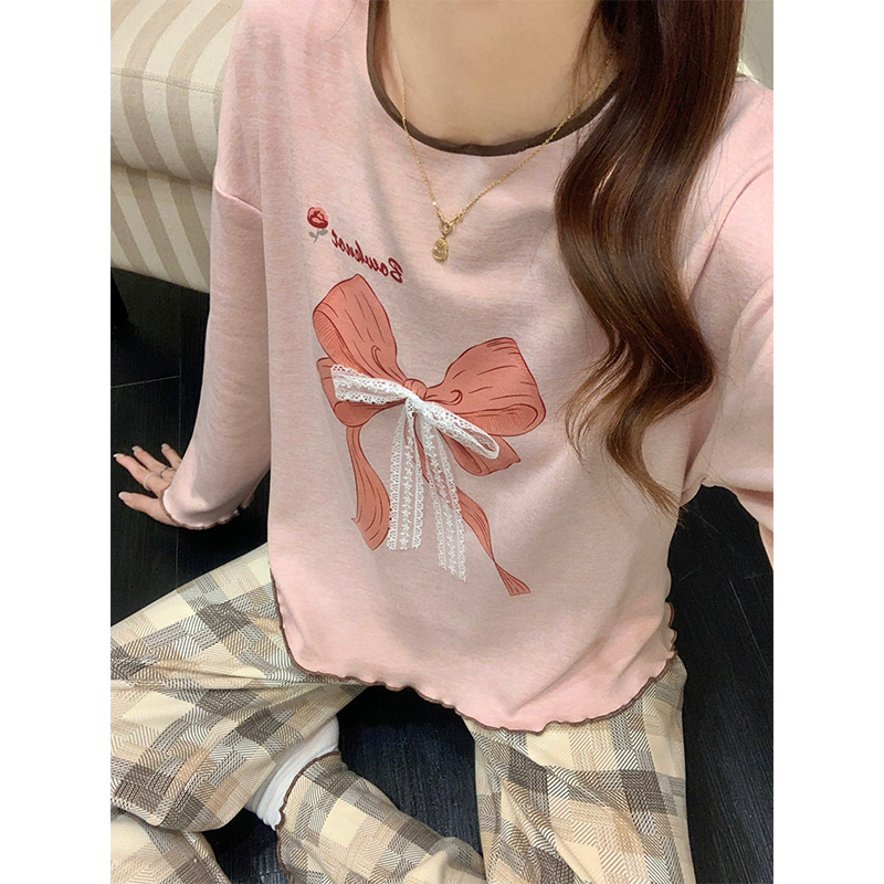 蚕丝羊绒睡衣女秋冬季外穿韩版