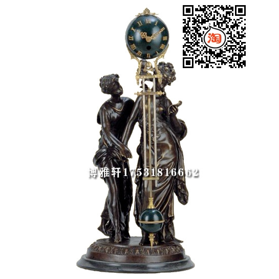 钟表古典机械纯铜摇摆钟发条上弦仿故宫古董趣味摆钟欧式铜铸摇表