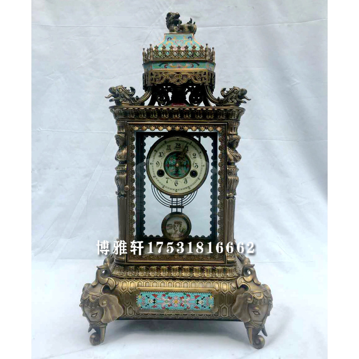 钟表古典复古做旧机械纯铜座钟仿故宫古董老钟西洋把玩收藏古钟表