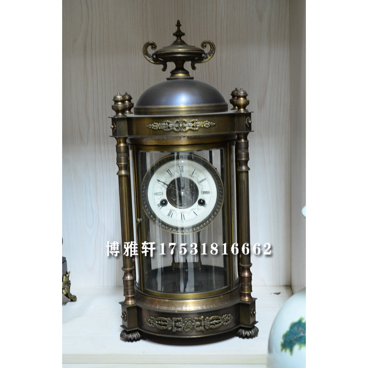 钟表老式发条报时座钟古典欧式软装摆件装饰纯铜做旧仿故宫古董钟