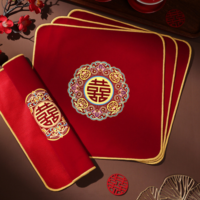 红色喜帕结婚专用喜字方巾手帕