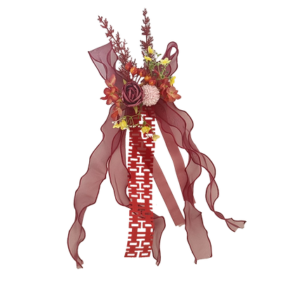 婚车拉花装饰后视镜彩带车队布置