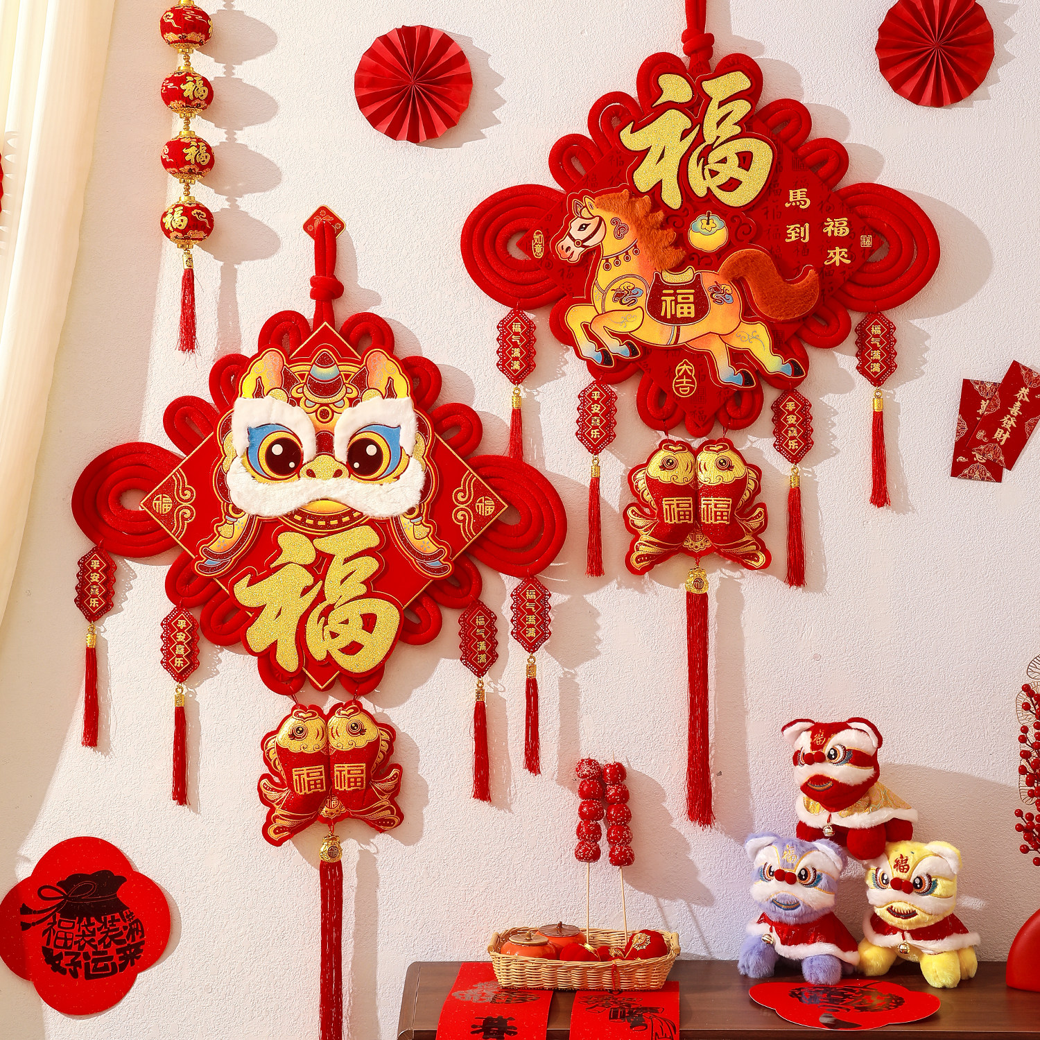 中国结挂饰2026马年福字挂件新年装饰品春节过年门挂贺年氛围布置,特色手工艺,中国结,淘宝优惠券,粉丝福利购,淘宝优惠卷