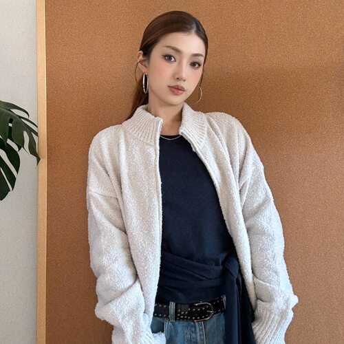 ARDT立领慵懒老钱高级感宽松毛衣