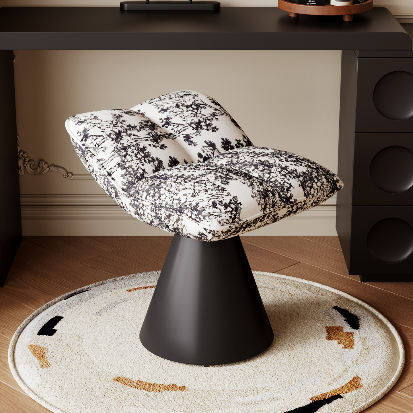 祖赛复古风家用可旋转化妆台椅子