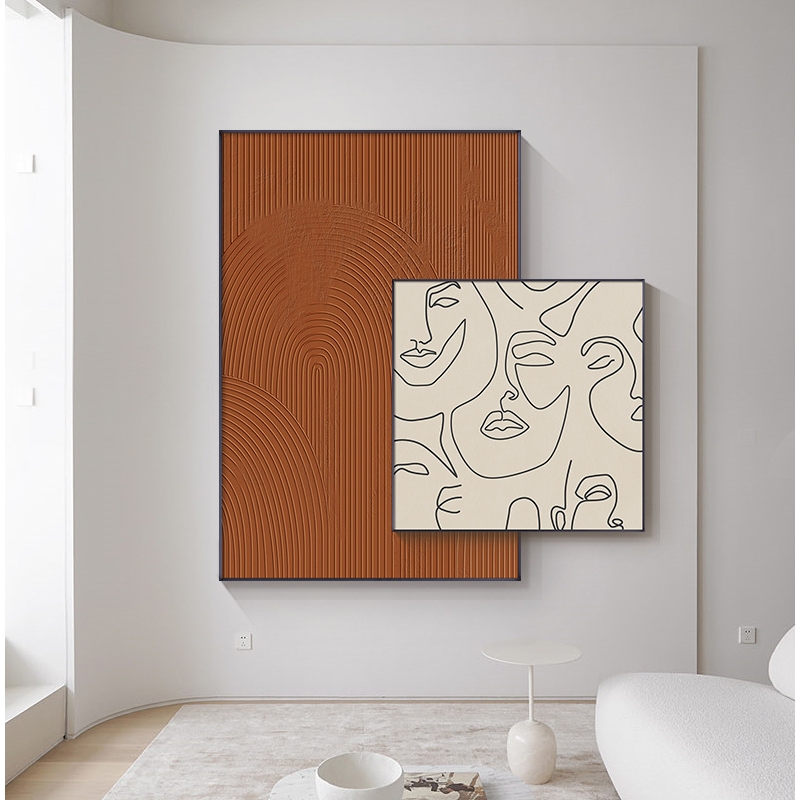 刻画 现代大气抽象玄关装饰画酒店会所挂画过道楼梯间艺术壁画图片