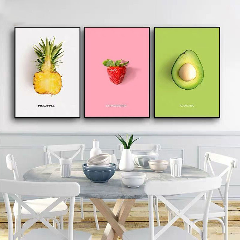 北欧餐厅水果装饰画现代简约墙壁挂画创意个性客厅饭店小吃店壁画图片